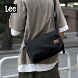 Lee男士斜挎包潮牌休闲单肩包女户外运动大容量挎包 黑色（小号）