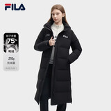 FILA斐乐官方男女长款羽绒服冬情侣款宽松休闲简约连帽保暖外套