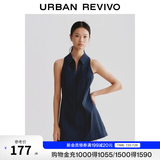 UR2026夏季新款女装学院风超短款拉链无袖连衣裙UYU760008+ 藏青 XS