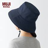 MUJI使用不易沾水带不易沾水圆帽渔夫帽 帽子 遮阳帽 带挂绳 DBA21A2S 藏青色 55-57cm