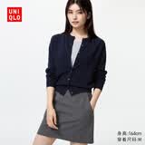 优衣库精纺美利奴羊毛圆领针织开衫/长袖女装通勤485304 478331 478331/69藏青色 2XL