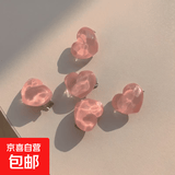 夏季日韩甜美手工发夹发卡粉色系草莓水果编发头饰山茶花边夹发饰 F8073-4#水波纹桃心/1只