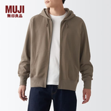 MUJI 男式 紧密编织毛圈 拉链连帽衫 卫衣外套 男士 潮流 ABI10A2A 深咖啡色 L 175/100A