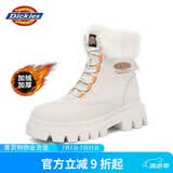 Dickies女士雪地靴女靴加绒马丁靴加厚保暖棉靴高帮休闲靴子 米色 36 