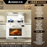 志高变频集成灶一体灶家用大容量蒸烤独立集成灶油烟机燃气灶消毒柜家用多功能一体式十大品牌集成灶台 白色变频油烟分离彩屏体感定时【蒸烤箱】 天然气12T