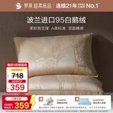 罗莱家纺 鹅绒枕头 波兰进口95白鹅绒抗菌酒店七星枕芯-高枕46*72cm