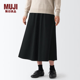 MUJI  女式 弹力 起毛 喇叭裙 半身长裙秋冬季 简约风BEK40C2A 黑色 XS