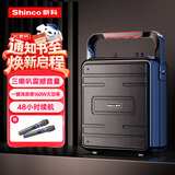 新科无线蓝牙音箱户外大音量广场舞音响小型家用收音机手提便携式带麦克风地摊摆摊喇叭双麦版