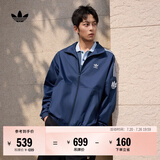 adidas宽松日常舒适运动夹克外套男女春季新款阿迪达斯官方三叶草   深靛蓝（推荐选大一码)   XS