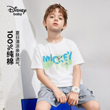 迪士尼（Disney）男女童短袖t恤2026夏新品亲子装儿童短袖T百搭短袖t恤本白2 110