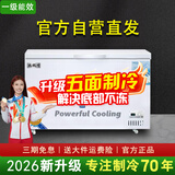 北极川【五面制冷不锈钢内胆】冰柜商用智能卧式大容量冷柜家用冷藏展示柜冰箱保鲜柜雪糕柜 五面制冷|长1.45米单门|智能BD/BC1450单温
