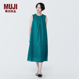 MUJI 女式强捻无袖连衣裙女装连身裙子夏季纯棉全棉长裙BC2JNC4S 绿色 M (160/84A)