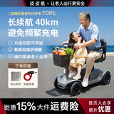 皮皮熊【智能安全系统】四轮高端老年人专用电动车代步车新款小型家用 S1双座灰【续航40km·电池可拆·智能控速·松手即停】