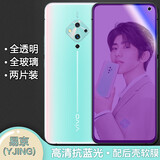 易京(YJING) vivo s5钢化膜蓝光全屏钢化膜手机保护贴膜 适用于VIVOS5 抗蓝光透明前膜(2片装)+碳纤维后盖软膜