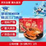 【活蟹】掌昕鲜三门青蟹 公母对蟹（8-9两/只）2只 生鲜活螃蟹海鲜水产送礼盒 源头直发