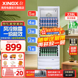 星星（XINGX）展示柜冷藏保鲜柜 风冷除霜饮料柜单门立式冰柜直冷冰箱商用食品留样超市便利店蔬菜水果啤酒水柜 风冷除霜 1级能效228升LSC-235C