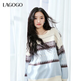 LAGOGO【抗起球】慵懒复古费尔岛针织衫女拉谷谷2024年冬款毛衣 混色 L