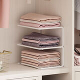 王星和月衣柜置物架收纳分层神器宿舍好物衣物隔板衣橱空间改造衣服隔断架 一只装 叠加款-白色小号