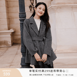香影双面呢羊毛大衣女2025冬季新款呢子中长款高级感白色毛呢外套 中灰 S 155/80A/85-95斤