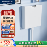 恒洁（HEGII）专利款蹲便器水箱套装超薄防溅防臭卫生间蹲便蹲坑蹲厕大便器3026 6050琴键大冲力水箱（含角阀软管）