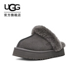 UGG秋季女士经典舒适厚底毛拖包头休闲懒人毛毛鞋勃肯鞋 1122550 CHRC|炭灰色 37 39码及以下建议拍大一码