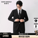 报喜鸟西服套装男装【澳洲羊毛/人生第一套】商务正装通勤西装西裤套装 E款 （黑色84.4%羊毛） 44 A(165/88) /请备注腰围或裤子
