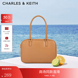 CHARLES&KEITH[折扣]纯色手提波士顿包斜挎包女士生日礼物送女友CK2-30271398 Toffee中褐色 M