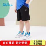 361°儿童短裤夏季男女童3-12岁透气运动裤梭织五分裤 黑 120