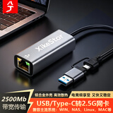 兮克2.5G网卡SK-U2.5G2 双接口以太网转换器外置2500M RJ45有线适配器适用电脑群晖nas双接口