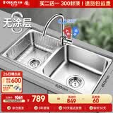欧琳（OULIN）厨房水槽0涂层SUS304不锈钢洗菜盆洗碗池大双槽洗菜池左右可选