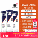 威尔胜（Wilson）美网专业比赛赛事用球上海大师赛全场地练习训练有压网球罐装球 【法网球*3筒】送吸汗带 新老包装更替 有压球