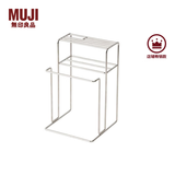 MUJI 不锈钢厨具收纳架 MC04CC0S 置物架 多功能金属刀架砧板架 银色 宽136x深132.5x高214mm