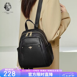 老人头头层牛皮女士双肩包大容量背包书包运动旅行女包大包情人节礼物
