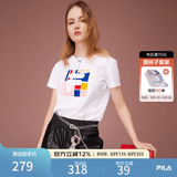 斐乐（FILA） 女装官方女士短袖T恤夏季休闲运动内搭t恤百搭短T上衣 标准白-F11W118151F L （170/88A/L）