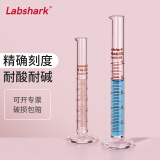 LABSHARK 量筒玻璃实验室量杯高硼硅加厚大容量带刻度可过检直筒型化学生物实验量器【10mL】可过检 1个