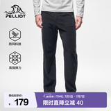 伯希和（Pelliot）抓绒裤男女秋防风保暖休闲长裤摇粒绒直筒户外运动卫裤 男曜石黑 M