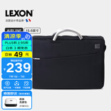 乐上（LEXON）手提包男15.6英寸笔记本包电脑包公事包时尚休闲公文包蓝黑色
