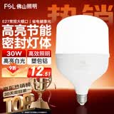 佛山照明（FSL）LED节能灯泡T100柱形泡30W白光6500k大螺口E27大功率物业工厂照明超亮日光家用照明灯