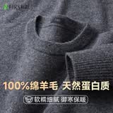杉杉【100%羊毛】纯羊毛衫男士春秋季圆领毛衣薄款套头打底针织衫男装