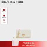 CHARLES&KEITH经典菱格链条小方单肩斜挎包包女包生日礼物送女友CK2-70160131 Cream奶白色 小包