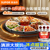 苏泊尔（SUPOR）多功能暖菜板 火锅+饭菜保温板 圆形加热菜板  80CM可旋转餐桌转盘  BZ80RH851J