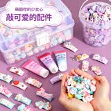 AMOR HOUR奶油胶diy发夹材料包全套手工套装儿童发卡自制手作发饰树脂玩偶小配件女孩饰品儿童玩具生日礼物