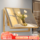 瑞尚（RUISHANG） 遮挡电表箱装饰画配电箱可推拉壁画客厅挂画有框电源箱开关盒 静待花开 50*40可覆盖（横40竖30）晶瓷面