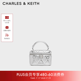 CHARLES&KEITH菱格链条手提斜挎小方包盒子包包女包生日礼物送女友CK2-80782534 CK2-80782534-ASilver银色 小包
