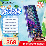 达尔优Cool98 电竞游戏机械键盘 客制化有线星环灯带透明键盘三角洲 无畏契约FPS网页双驱动 动力紫-桃C拿铁轴