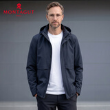 梦特娇（MONTAGUT）男士夹克连帽可拆桑蚕丝莫代尔秋装防泼水外套免烫风衣