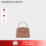 CHARLES&KEITH鳄鱼纹凯莉包手提斜挎婚包包女包生日礼物送女友CK2-50270880-1 BLUSH浅红色 S