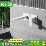 KG(意大利)暗装龙头全铜嵌入墙式预埋隐藏式洗手盆面盆冷热水龙头 【电泳白】B款分体式入墙龙头KF2