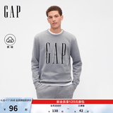 盖璞（GAP）男女装春款印花logo抓绒圆领卫衣合身上衣美版 灰色 645634 M 美码 L亚洲码180/96A 【偏大，建议拍小一码】