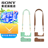 索尼（SONY）相机包    高颜值 摄像机 微单相机包 复古相机套 肩带 薄荷绿+肩带经典套装（ZV-E10专用）